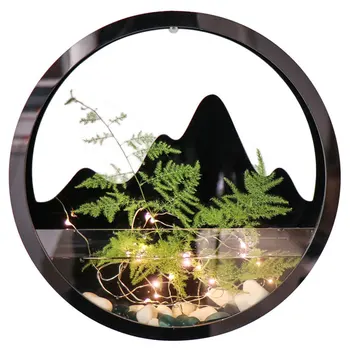 

1Pc Punch-free Wall-mounted Landscape Decoration Chinese Style Wall Ornament Wall Plant Accessories (Black)