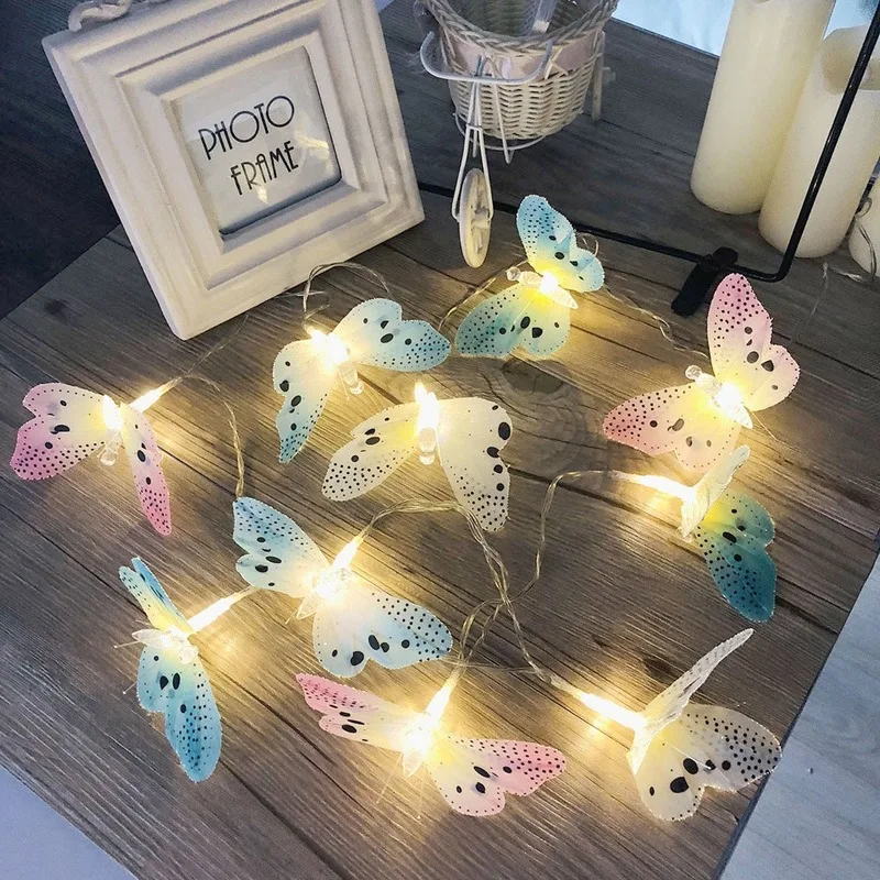 

10 LED Fiber Optic Butterfly Modeling Decorative Lights String House Courtyard Christmas Holiday Lights Room Lights Decor