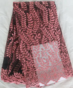 

AFRICAN FRENCH LACE FABRIC HIGH QUALITY NET LACE WITH STONES X1859