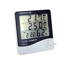 Urijk 1 pièces LCD thermomètre électronique numérique hygromètre extérieur intérieur C/F thermomètre hygromètre réveil-1-2(China)