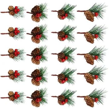 

10pcs Realistic Christmas Pine Needle Decor Creative Multipurpose Scene Decor Pine Branches Decor for Festival Scene Layout