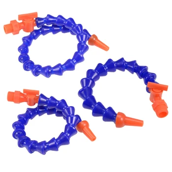 

uxcell 2Pcs Flexible Coolant Pipe,G1/2 Thread Round Nozzle Flexible Water Oil Coolant Pipe Hose with Valve 300-400mm Length