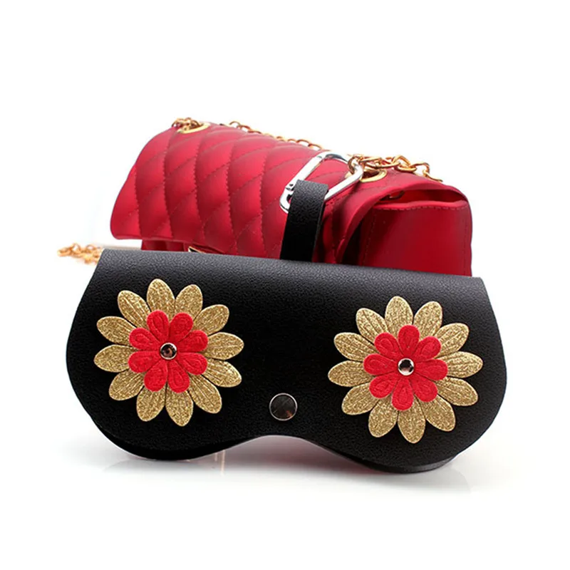 New Popular Flowers Glasses Case Multi-function Eyeglasses Cute Women Sunglasses Storage Protection PU Leather Bag | Аксессуары для