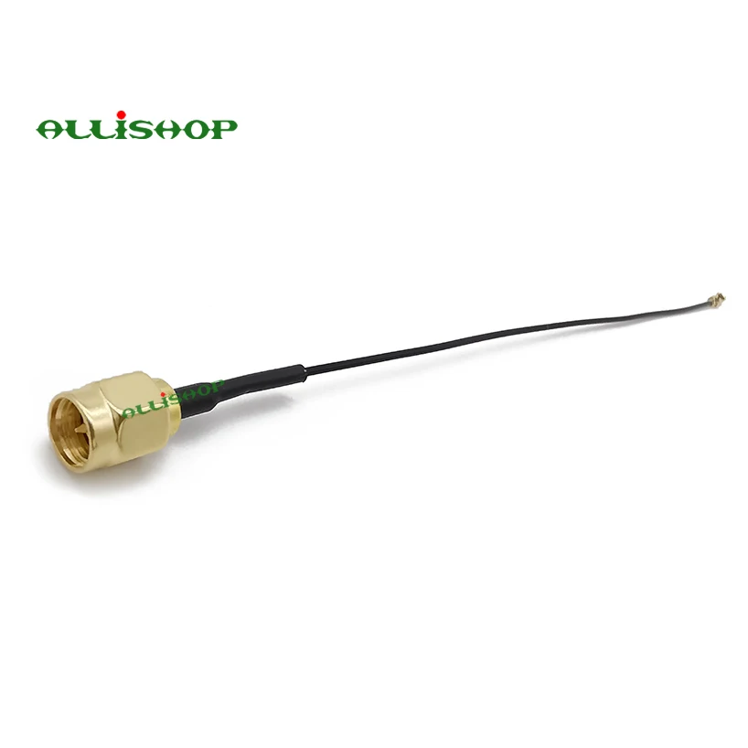Черный коаксиальный адаптер ALLISHOP размером 10 см переходник с IPX IPEX UFL на SMA male