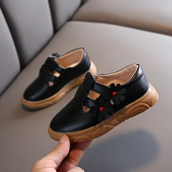 

Kids Princess PU Leather Shoes For Girls New Spring Summer Children Toddler Girl Kids Shoes Fashion Flower Hook&Loop Sandals