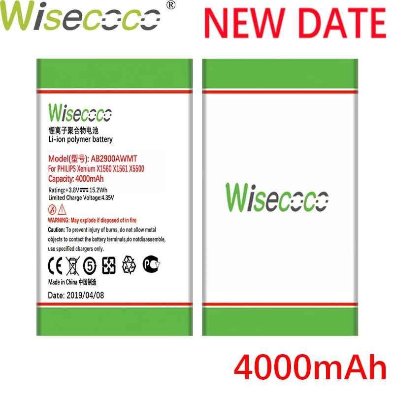 

Wisecoco AB2900AWMT 4000mAh New Powerful For Philips X1560 X1561 X5500 CTX1560 CTX1561 CTX5500 Phone Battery+Tracking Number