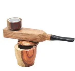 

New Brown angular shape enrolled Double-layer pipe portable storage smoking pipe tobacco pipe