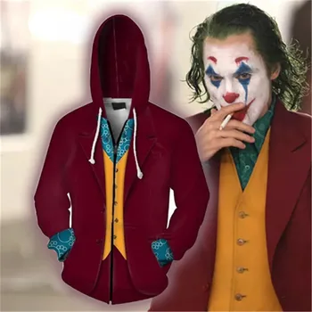 

Movie Joker Arthur Fleck Hoodie Cosplay Hip Hop Hooded Sweatshirt Hooded Hoodie Costume Men Women Clohting Jackets Top