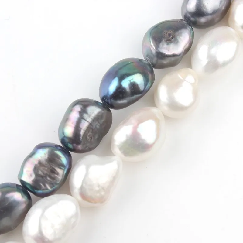 10-11mm Irregular Natural Freshwater White Black Pearl Beads Loose Pearls For Jewelry Making DIY Women Necklace Bracelet 13 Inch | Украшения