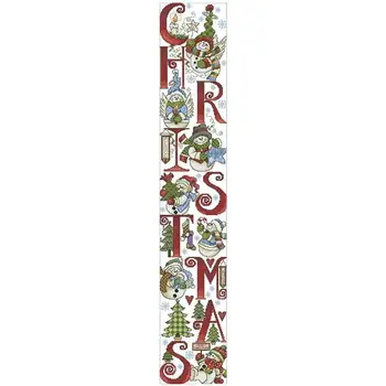 

Christmas snowman banner patterns Counted Cross Stitch 11CT 14CT 18CT DIY Chinese Cross Stitch Kits Embroidery Needlework Sets