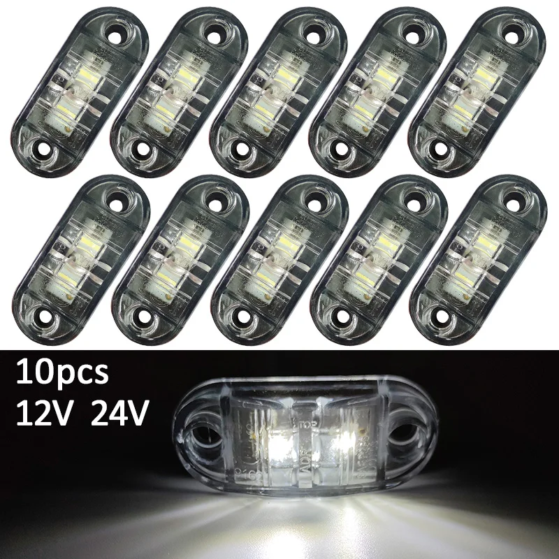 Led marker lights led tail lights led warning lights 10Pcs 12V 24V LED side marker lights car external lights warning tail light auto trailer truck lorry lamps