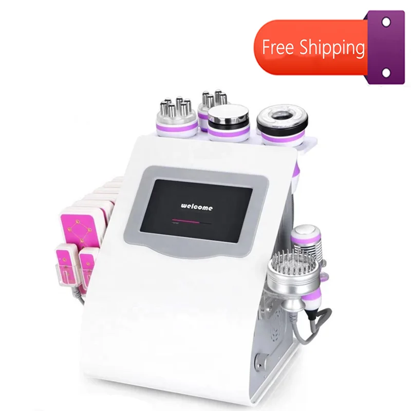 

Multi-function 9 IN 1 Cavitation Slimming Ultrasound Lipo Pads LED Light Therapy Vacuum Weight Loss Skin Lifting Beauty Machine