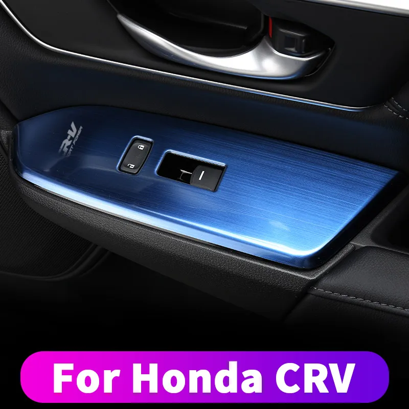 Для Honda crv CR-V автомобильное стекло внутренней двери подъемная панель декоративные наклейки crv внутренняя ручка Кнопка украшения m