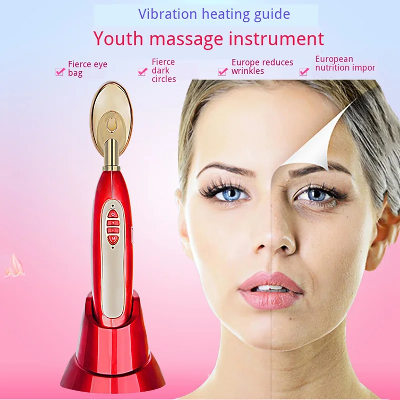 Massageador para Rosto Bolsas de Olho e Círculo Remoção do Enrugamento Vibraiton Aquecimento Importação Remover Escuro Beleza Máquina Branqueamento Antienvelhecimento 7 Utensílios de cuidado facial