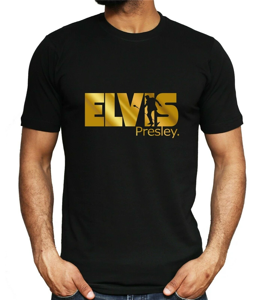 farmacia Preludio Legibilidad Elvis Presley T Shirt Gold Print King Rock Music Fashion Unisex Adult Mens  brand fashion Tee Shirt _ - AliExpress Mobile