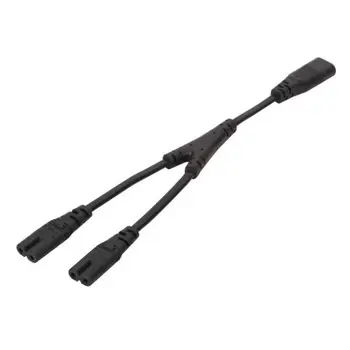 

1PC IEC 320 C8 2Pin Male to 2 x C7 Female Y Split Power Cable About 28CM