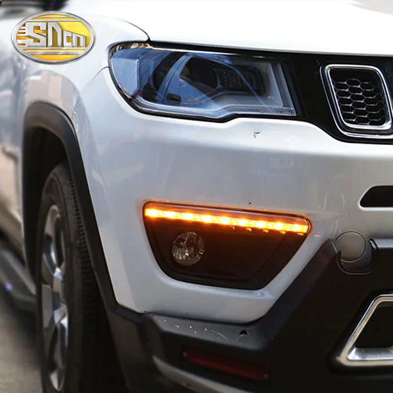 Для Jeep Compass 2016 2017 2018 2019 динамический сигнал поворота Водонепроницаемый дневные