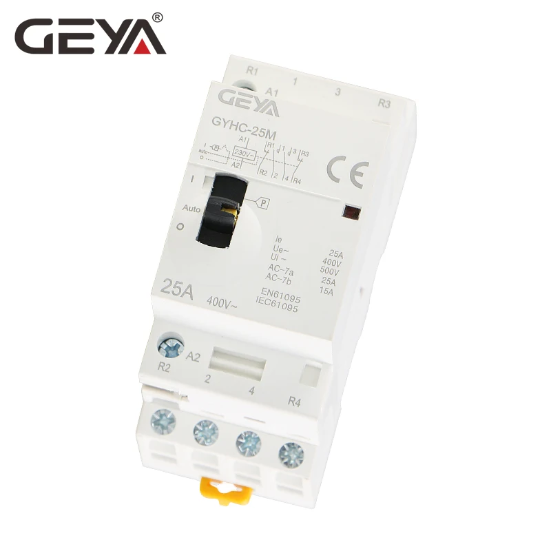 Бесплатная доставка GEYA GYHC 4P 16A 20A 25A 2NO2NC 220В/230В 50/60 Гц din рейка бытовой AC модульный