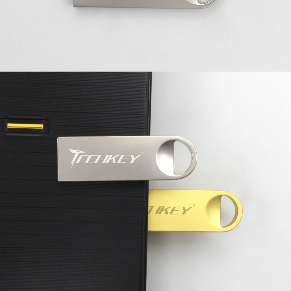 usb TECHKEY флэш-накопитель 64 ГБ 32 ГБ 16 ГБ флеш-накопитель флешка 8 Гб 4 Гб Водонепроницаемый Серебряный u диск memoria флеш-накопитель memoria Cel stick подарок