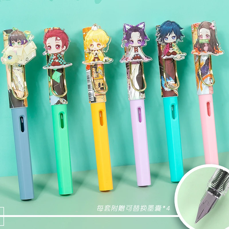 tsunami temperen tint Anime Demon Slayer Kimetsu no Yaiba Kamado Tanjirou Nezuko Student Fountain  Pen School Supplies Writing Ink Pen Stationery gift|Fountain Pens| -  AliExpress