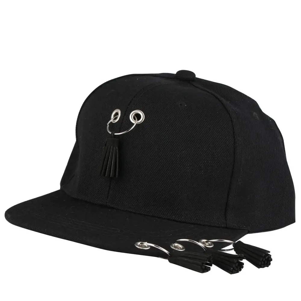 Мужские бейсболки Snapback женские кепки в стиле панк с кольцом и кисточками хип хоп