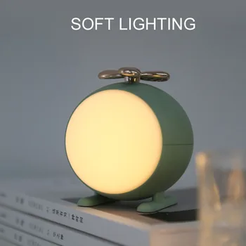 

Nursery Desktop Home Decor Cute Helicopter Portable LED Night Light Bedside Lamp Gift For Kids USB Rechargeable Eyes Caring