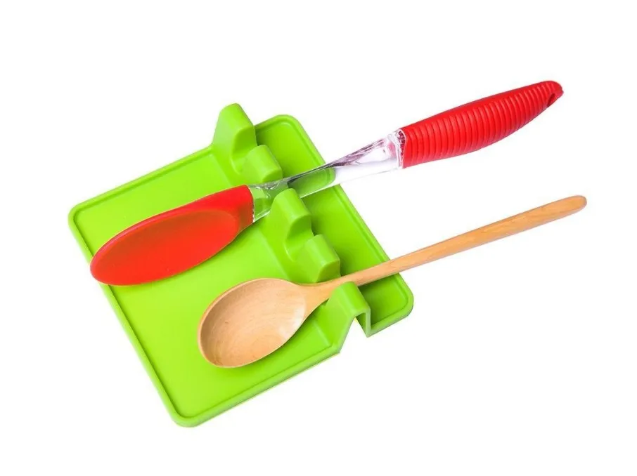Кухонные инструменты кухонные силиконовые/PP подставка для ложек Посуда держатель для кухонной лопатки термостойкая - Цвет: PP Green