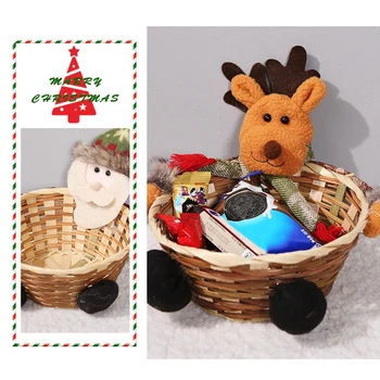 

Christmas Candy Storage Wood Basket Gift Xmas Table Decoration Children's Candy Basket DTT88