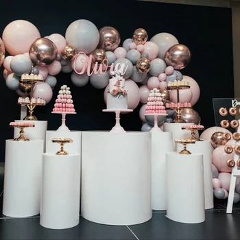 

Macaron Balloons Arch Kit Pastel Grey Pink Balloons Garland Rose Gold Confetti Globos Wedding Party Decor Baby Shower Supplies