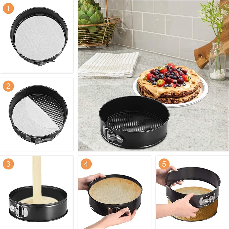 4/7/9 Inch Cheesecake Cake Pan Set Leakproof Springform Pan With Removable  Bottom Round Spring Pan For Baking Bakeware - Cake Tools - AliExpress