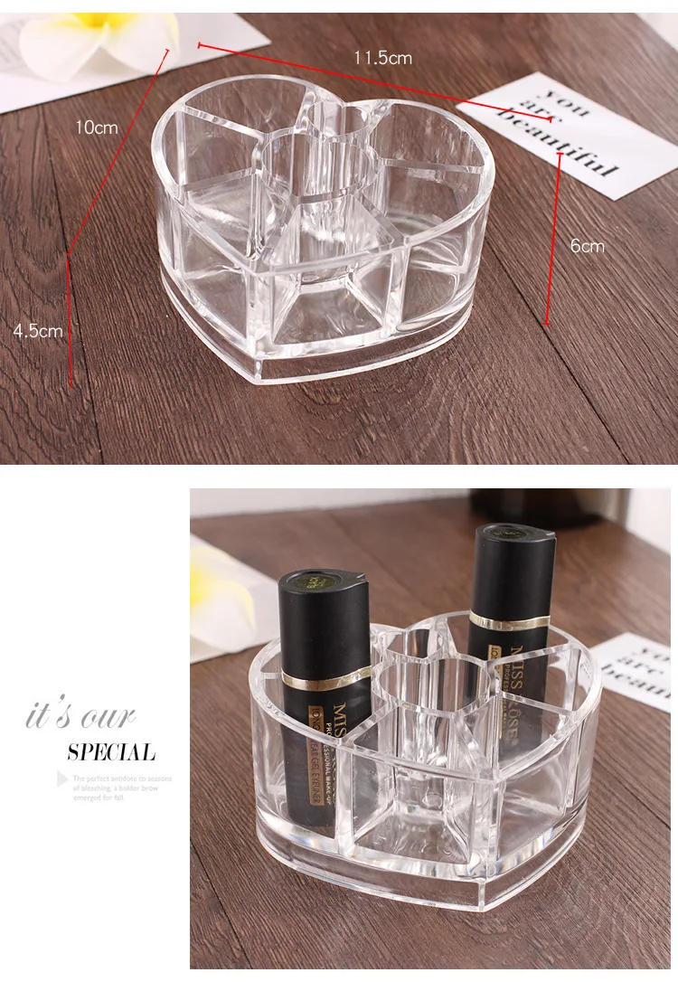 Acrylic Cosmetics Organizer Cotton Pads Container Storage Box For Makeup Acryl Multifunctional Lipstick Organizer (13)