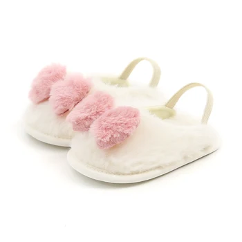

Baby Girl Cute Plush Soft Slide Slip On Flat Sandal Slipper Casual Infant Crib Shoes A005