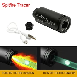 Spitfire tracer 14mm ccw tático isqueiro luz verde imitação de fogo rastreamento paintball pistola simulação fluorescente tiro