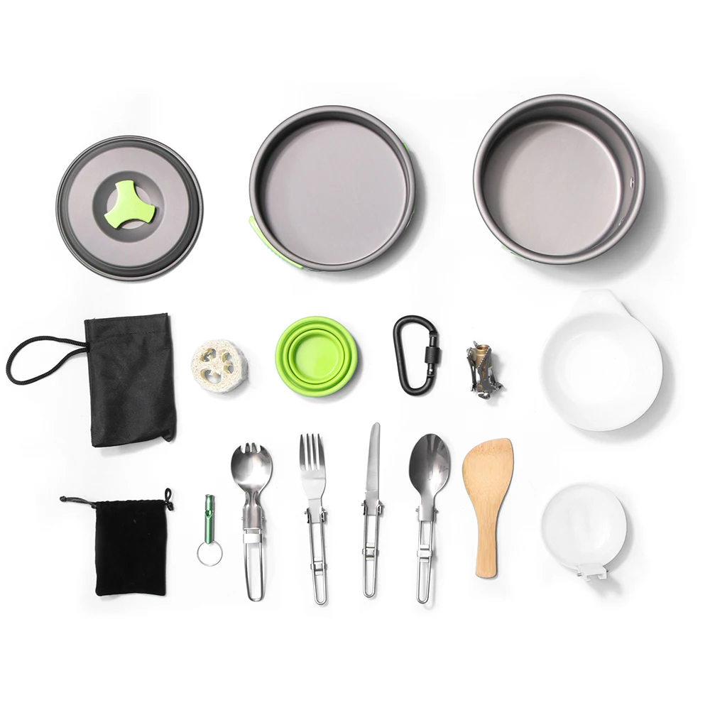 

Camping Cookware Kit Frying Pan Outdoor Aluminum Cooking Set Water Kettle Pan Travelling Hiking Picnic BBQ Tableware Equipment