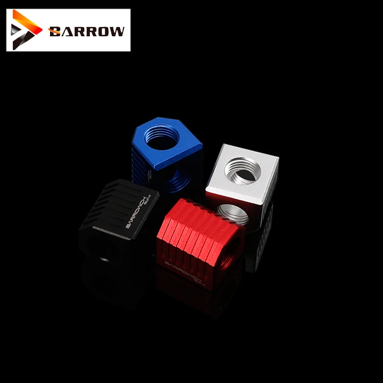 

Barrow new arrival Silver,black ,red ,blue pc watercooling G1/4"X3 Three way square adapter water cooler fittings FBAL3T-V1