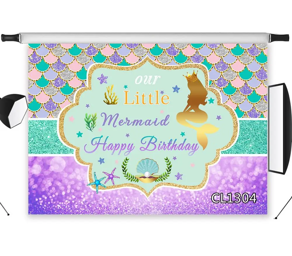 Baby Children Birthday Party Backdrop Photography Unicorn Flamingo Mermaid Cartoon Background Polyester Studio | Электроника