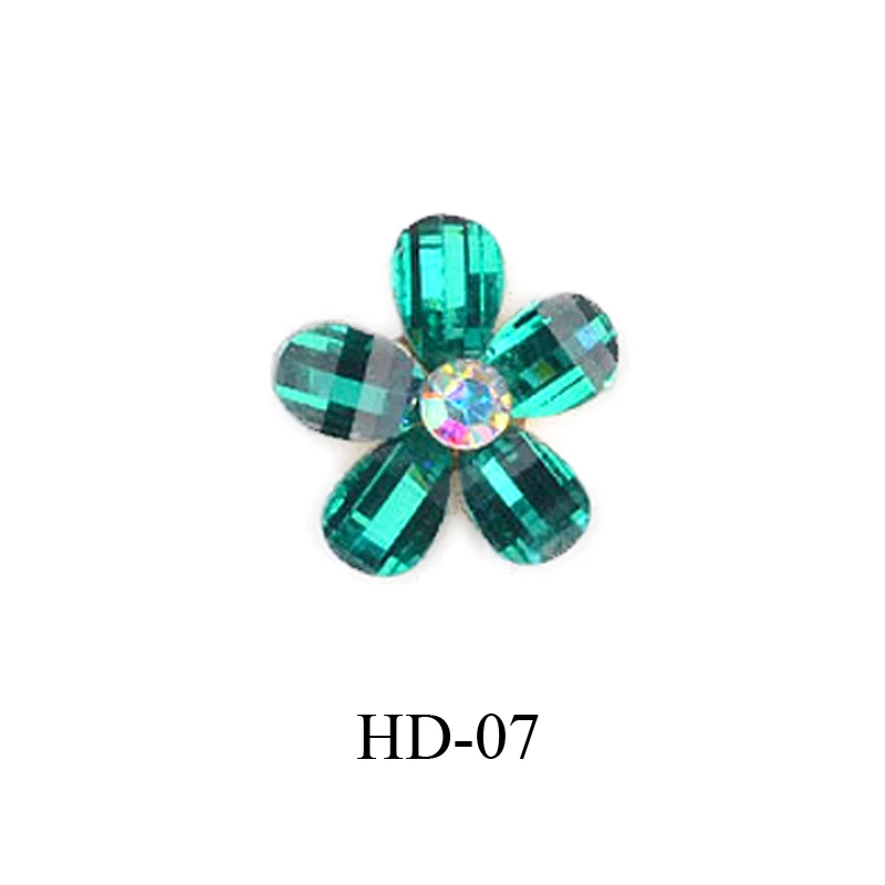 HD-07 10 шт Красочный Блестящий Прозрачный арт для ногтей Стразы DIY маникюр декор 3D цветок дизайнерский Шарм стекло блестящие украшения ногтей - Цвет: HD-07