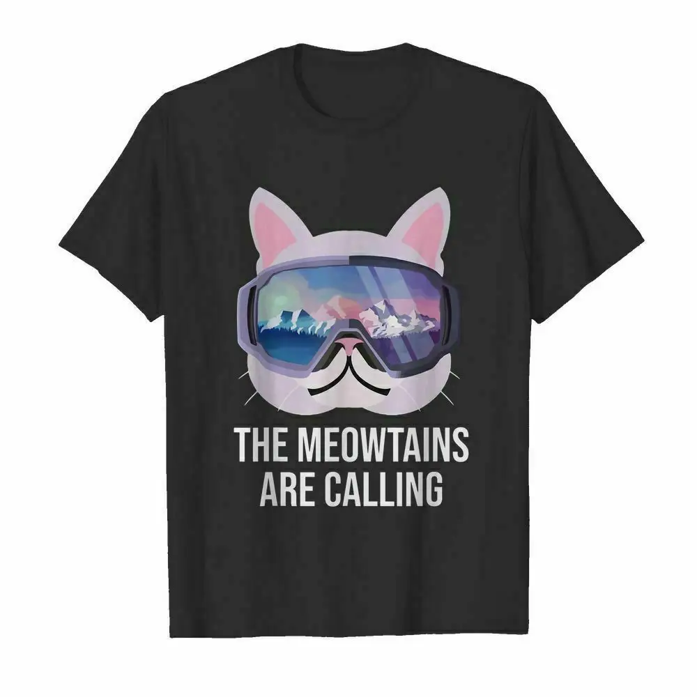 

The Meowtains Are Calling Funny Snowboard Gift For Lover Cat T-Shirt New