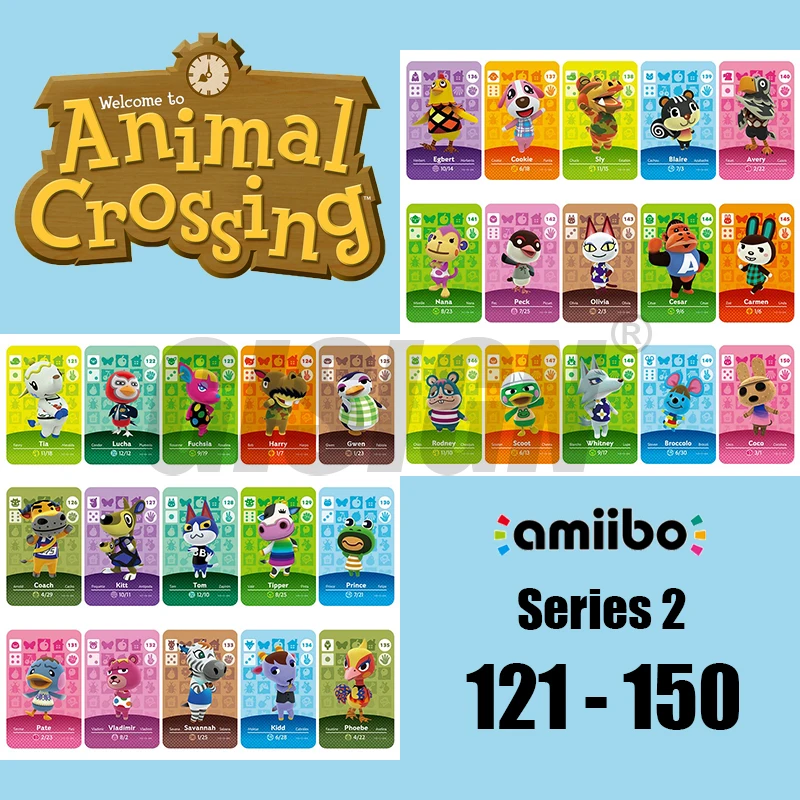 

New Horizons Amiibo Animal Crossing Card For NS Switch 3DS Game Marshal Card Set NFC Cards Series 2 (121-150) COCO