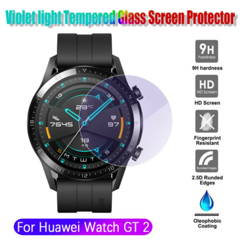 2 шт сменный протектор экрана для часов, умная защитная пленка, защита от падения, закаленное стекло HD для huawei GT1 GT2