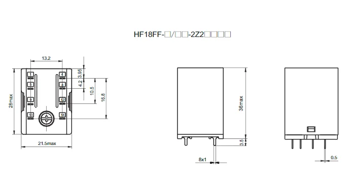 HF18FF JQX 18F pcb Промышленный контроль промежуточное реле DC 12V 24V 220V 2Z2 8PiN HONGFA SONGLE OMRON MY2