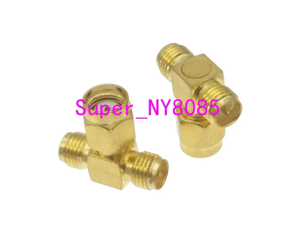 

RP-SMA male jack to two RP-SMA female plug triple T in series adapter connector 3 way