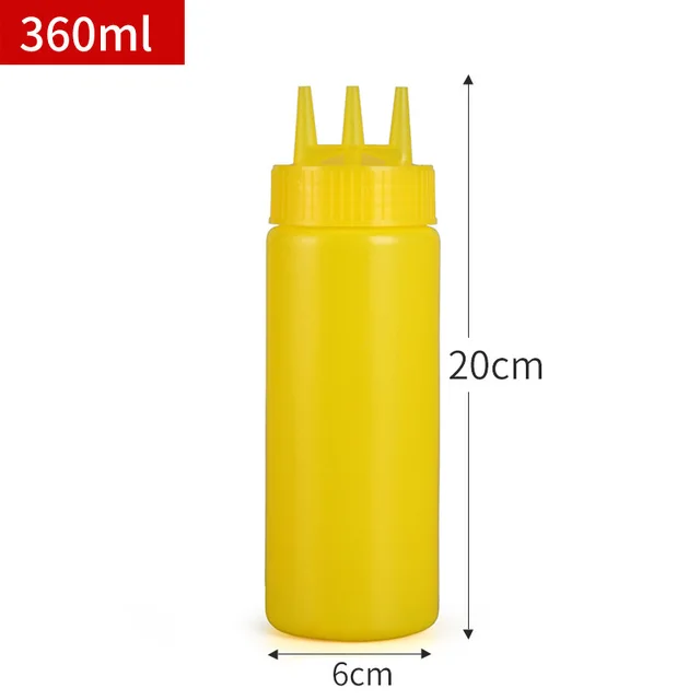Bottiglie Spremibili 3 Pezzi - Dispenser Per Ketchup, Salsa E Olio (300ml)
