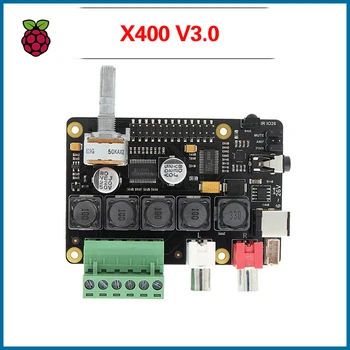 

S ROBOT Raspberry Pi 4 Model B X400 I2S Audio Expansion Board and Metal Case with Heatsink Kit for Raspberry Pi 4B Only X400