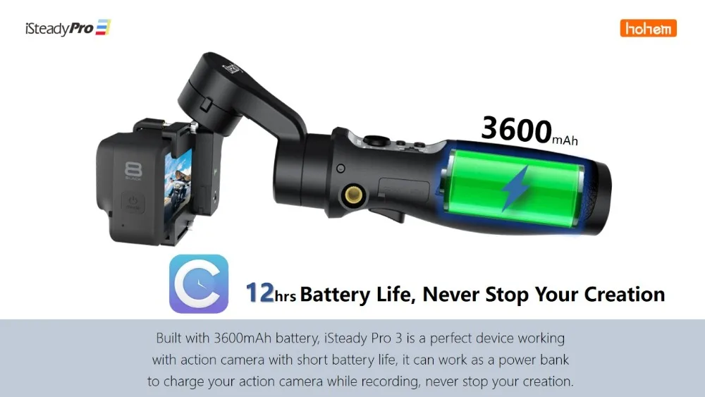 Handheld Gimbal Waterproof Action Camera Stabilizer Sadoun.com