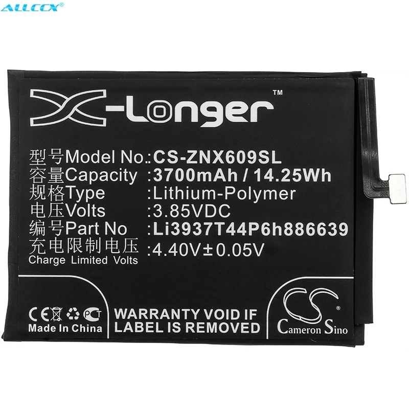 Аккумулятор Cameron Sino 3700 мАч Li3937T44P6h886639 для Nubia/ZTE NX609J Red Magic Dual SIM | Мобильные телефоны