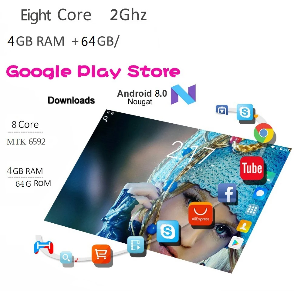 10.1 inch Tablet Pc Eight  Core 1920*1080 Android 3GB RAM 32GB ROM IPS Dual SIM 3G Phone Call Tab Phone pc Tablets