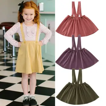 

Childern Kids Baby Girls Solid Color Tutu Skirt Suspender Wedding Party Outfits Clothes