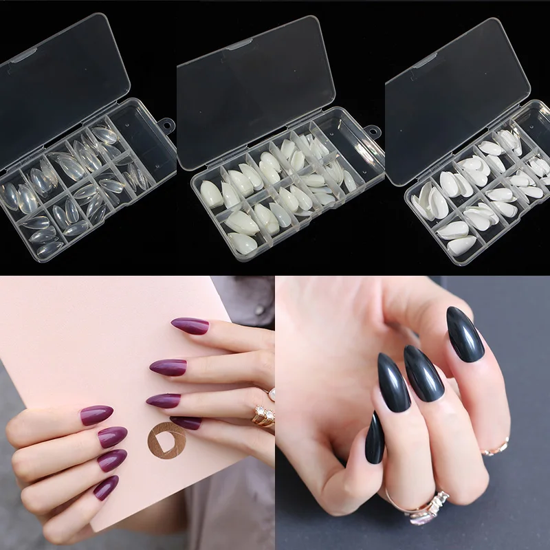 

100pcs/box False Nails short Coffin Nail Art Tips Clear/Natural/white Full Cover Nail Salon Manicure Fake Nail Manicure Tips