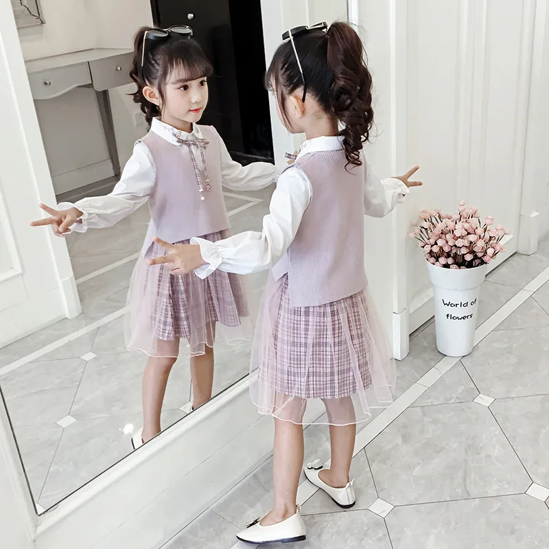

Suit Dress Girls Autumn Clothing 2019 New Style Children's Network Red Spring And Autumn Sweater Western Style Princess Skirt Tw